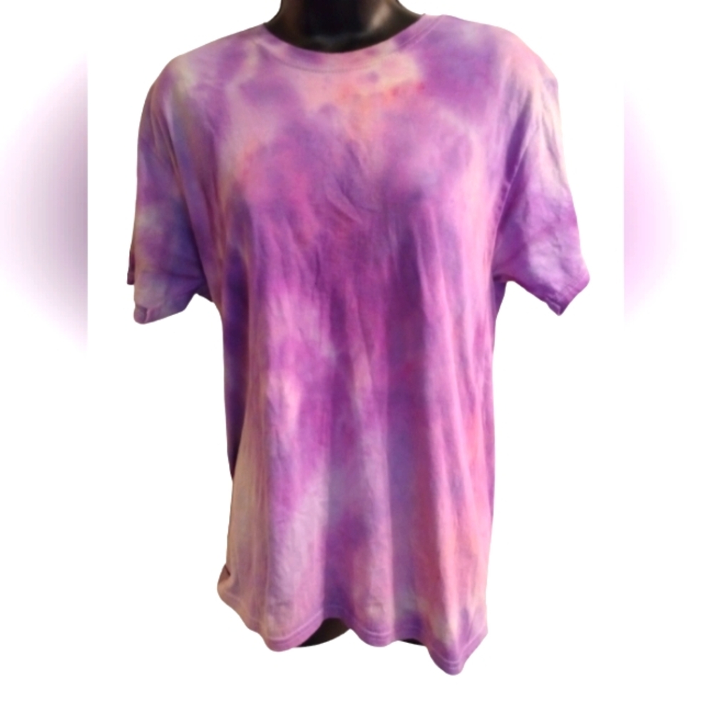 New Hand Crafted Purple Toned Tie Dyed Short Sleeve Tshirt